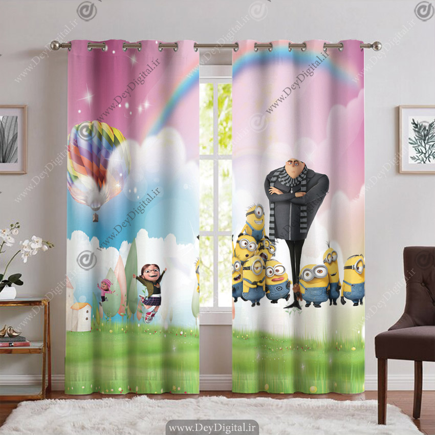 پرده پانچی پسرانه طرح مرد نفرت انگیز و مینیون