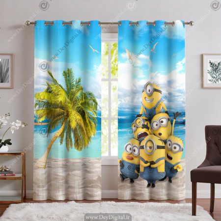 پرده اتاق کودک طرح کارتونی مینیون