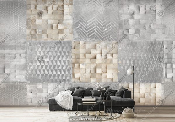 پوستر دیواری سه بعدی مدرن طرح سنگ