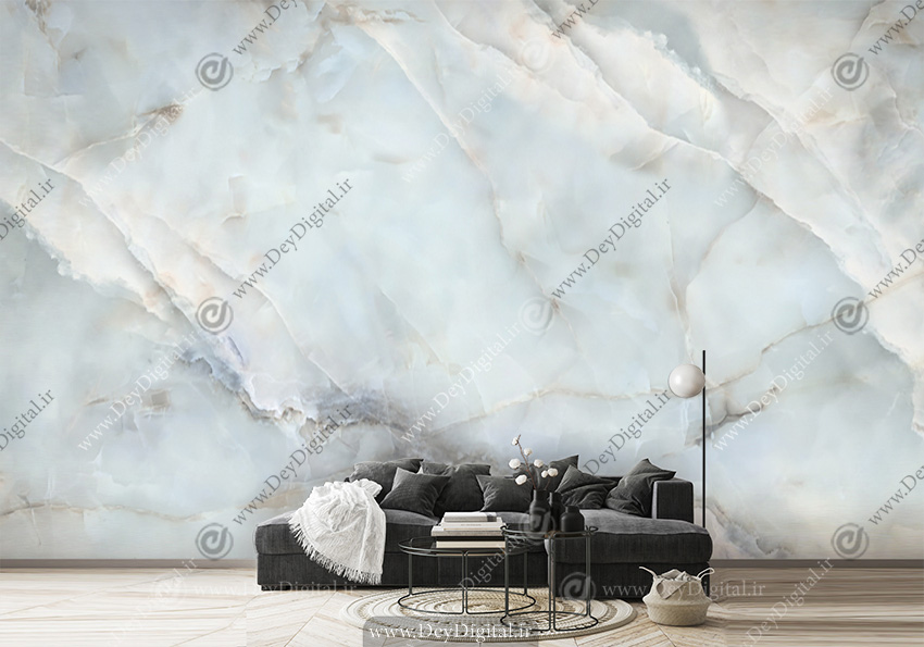 پوستر دیواری مدل سنگ اسلب آبی روشن