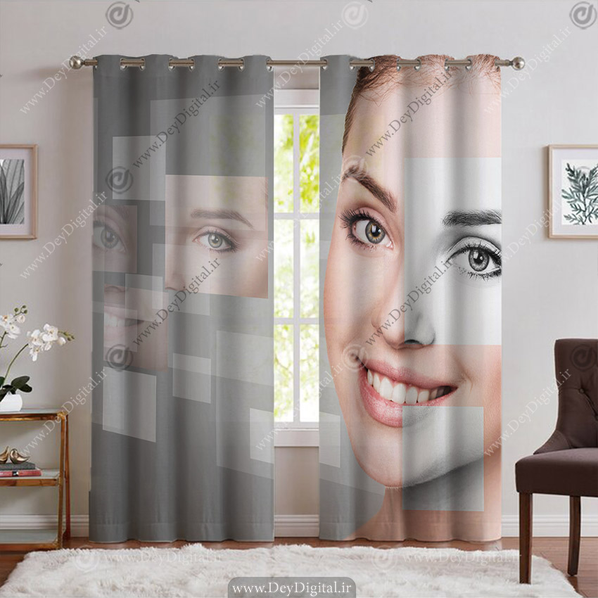 پرده پانچ سه بعدی طرح چهره برای کلینیک زیبایی
