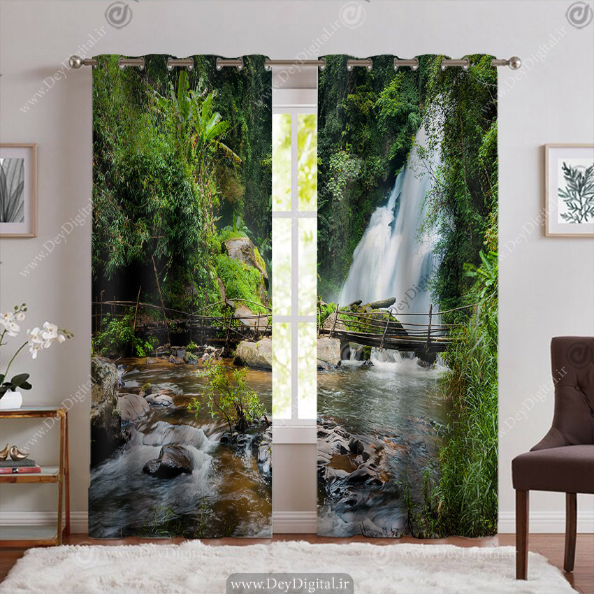 پرده پانچ سه بعدی طرح منظره و طبیعت