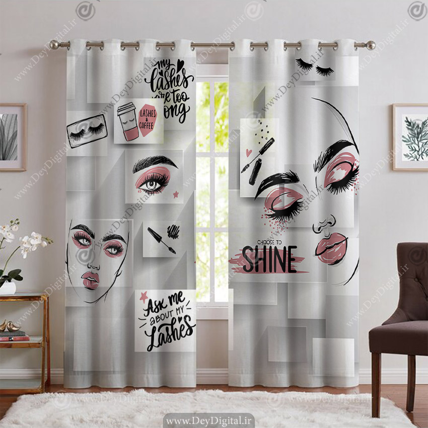 پرده تصویری پانچی برای سالن کاشت مژه