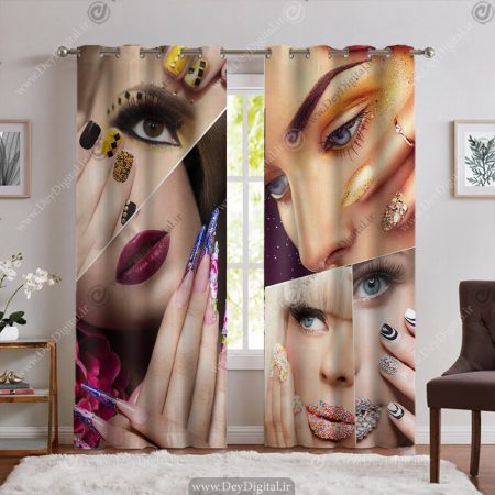 پرده سه بعدی برای سالن کاشت ناخن