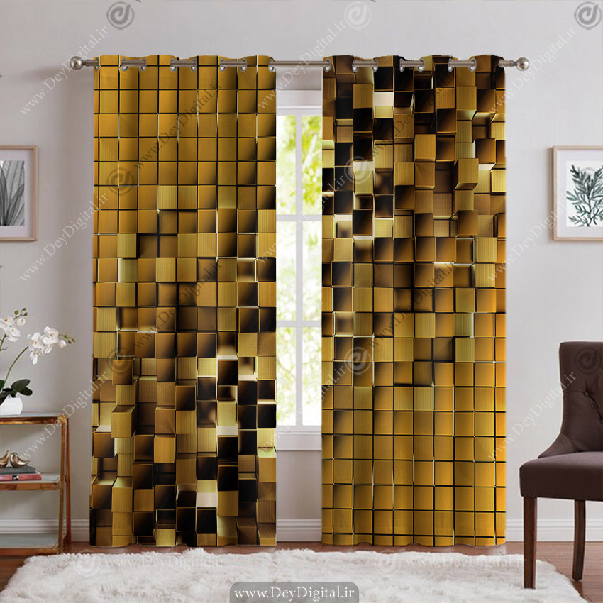 پرده طلایی سه بعدی
