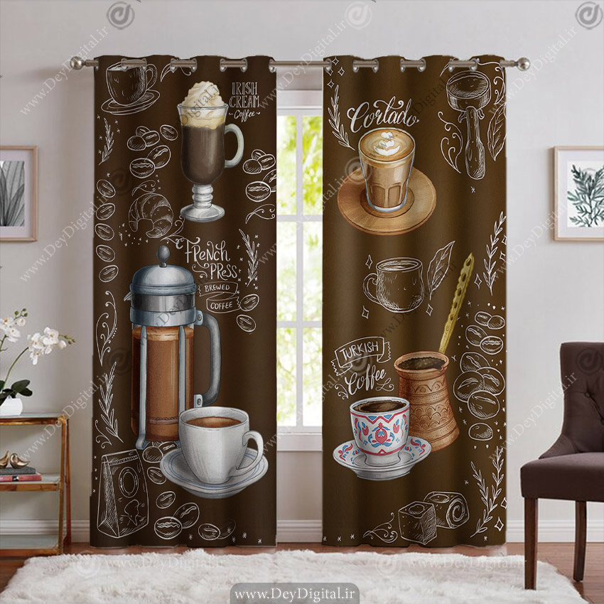 پرده سه بعدی قهوه فروشی PK-5873