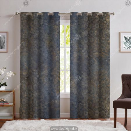 پرده پانچ طرح پتینه ای رنگ تیره