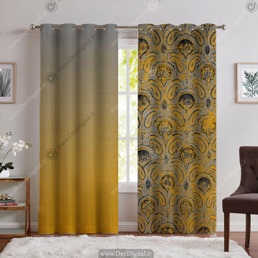 پرده پانچ سنتی طرح کاشی کاری PK-6525