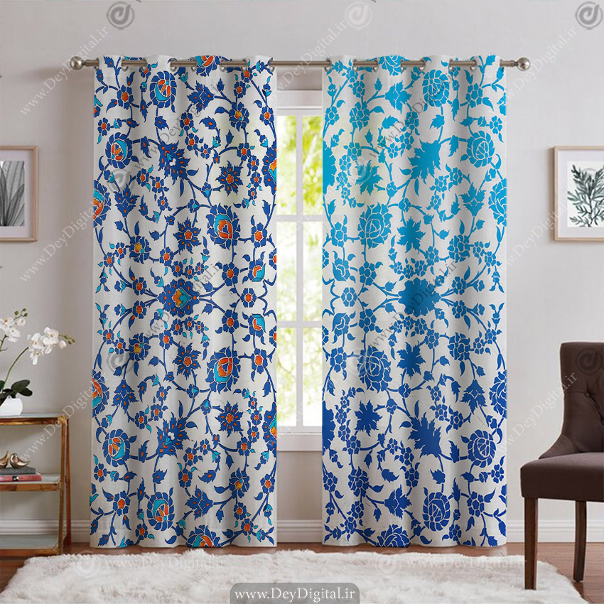 پرده پانچی سنتی طرح گل اسلیمی PK-6526