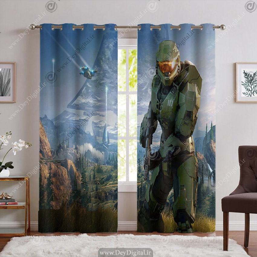 پرده پانچی گیمینگ طرح بازی Halo Master Chief