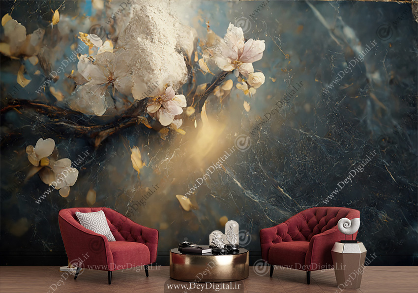 پوستر دیواری سه بعدی گل نقاشی