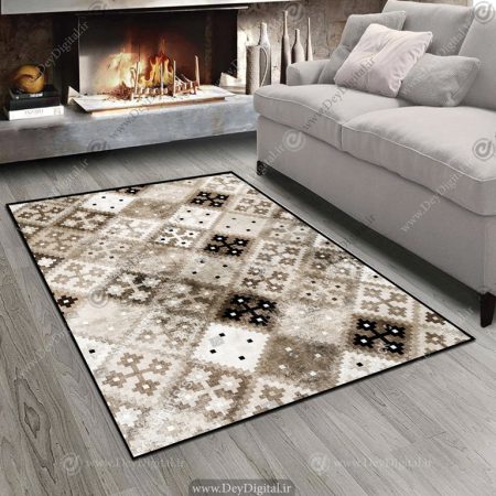 فرش چاپی طرح گرانچ هندسی