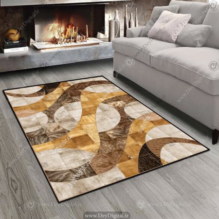 فرشینه چاپی طرح هندسی مدرن