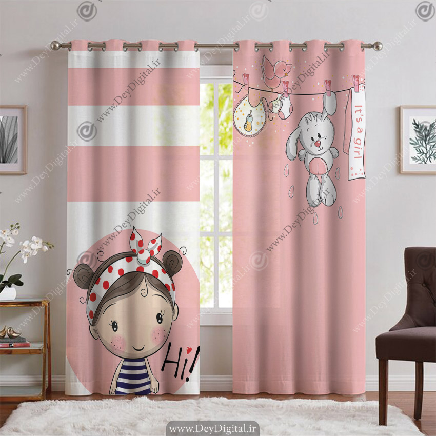 پرده چاپی برای اتاق دختر