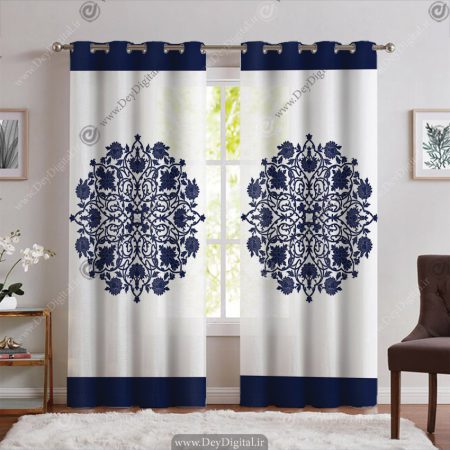 پرده چاپی پانچ طرح گل اسلیمی