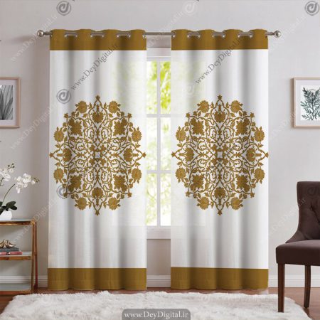 پرده پانچ چاپی مدل گل سنتی