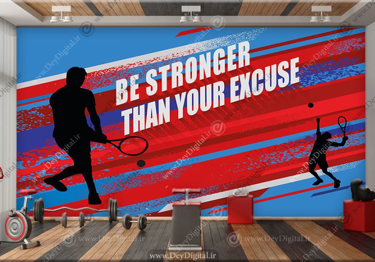 پوستر دیواری ورزشکار راکت به دست