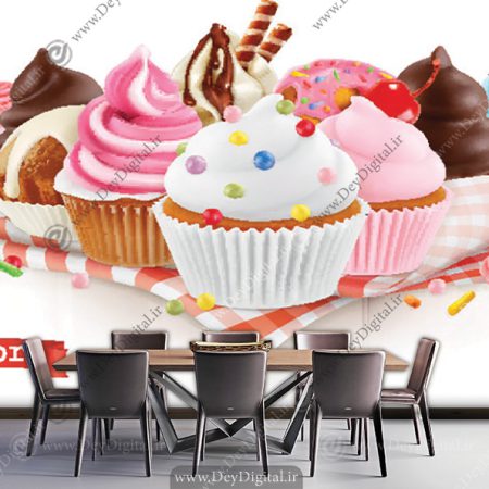 پوستر سه بعدی شیرینی فروشی