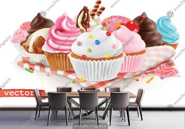 پوستر سه بعدی شیرینی فروشی