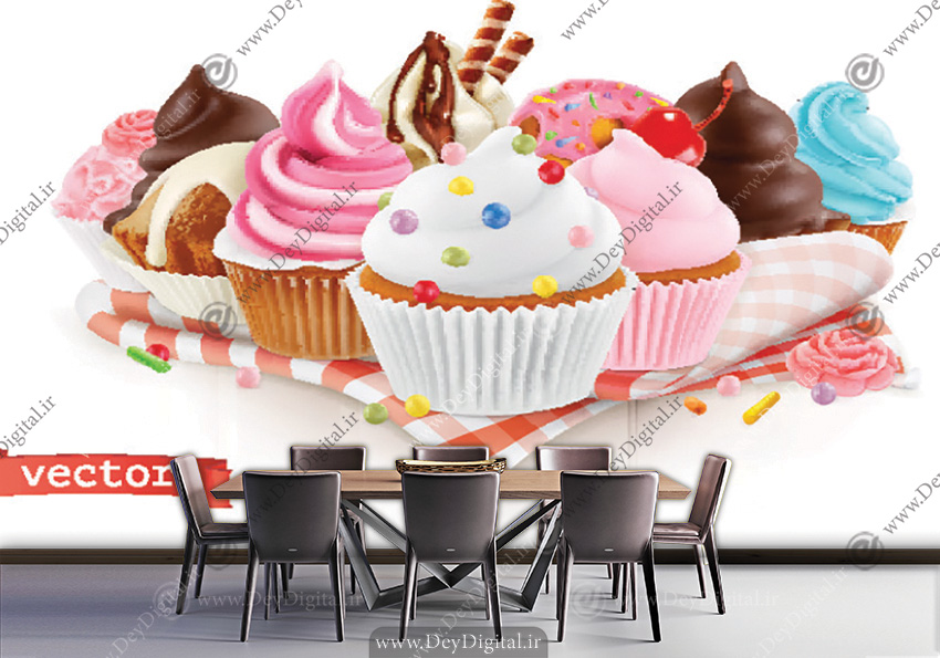 پوستر سه بعدی شیرینی فروشی
