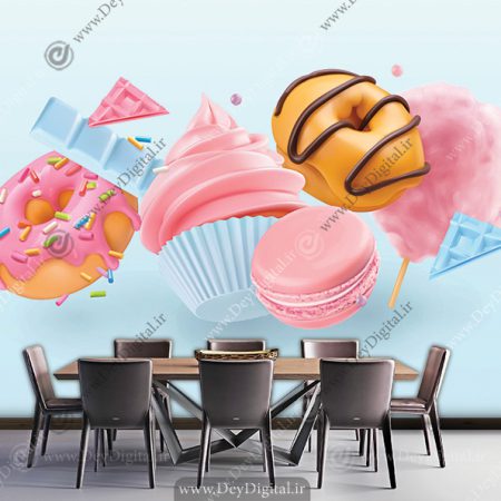 پوستر سه بعدی برای شیرینی فروشی