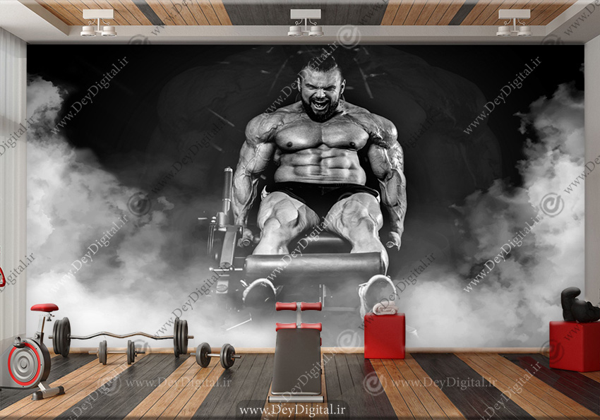 کاغذ دیواری سیاه و سفید فیتنس