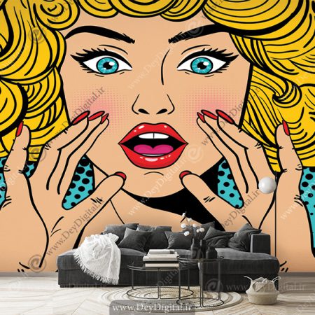 پوستر دیواری اسپرت چهره دختر مو طلایی