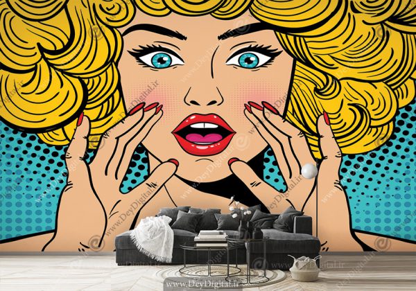 پوستر دیواری اسپرت چهره دختر مو طلایی