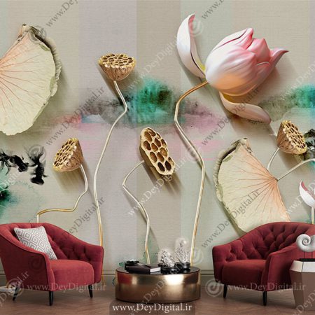 پوستر دیواری گل سه بعدی
