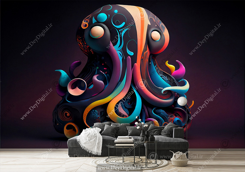 پوستر دیواری سه بعدی رنگی