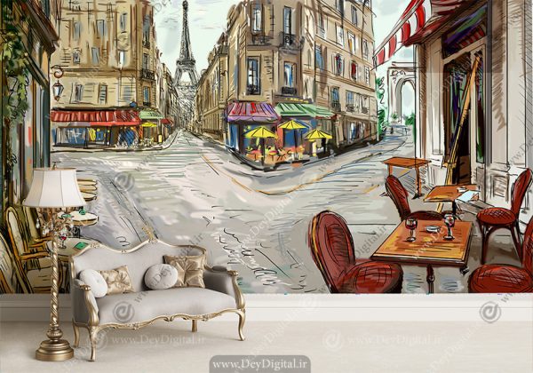 پوستر دیواری نقاشی برج ایفل