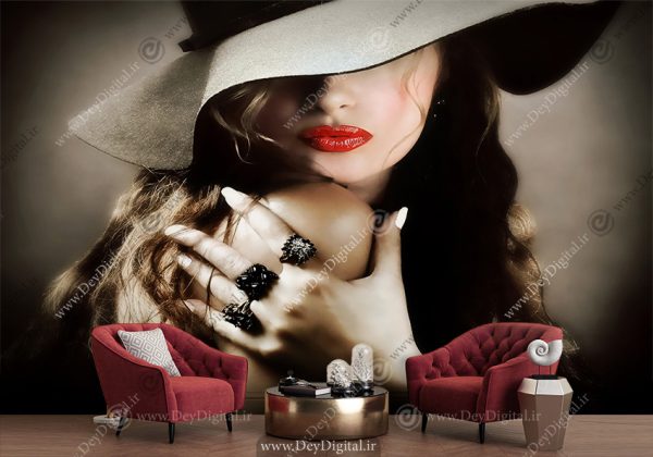 پوستر دیواری چهره زن زیبا