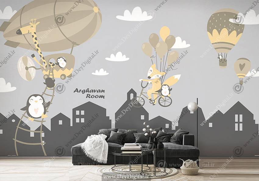 کاغذ دیواری فانتزی طرح عروسکی کودک