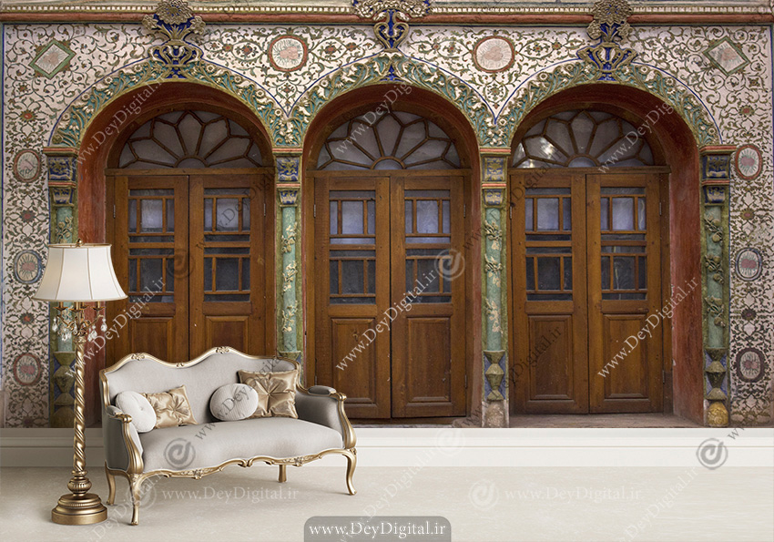 پوستر دیواری بنای سنتی با کاشیکاری