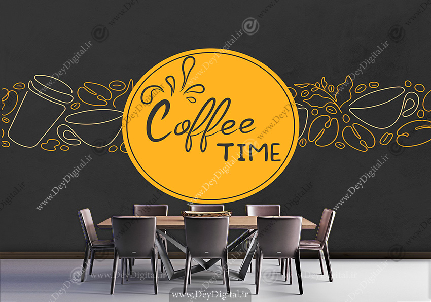 کاغذ دیواری سه بعدی ساده برای کافه