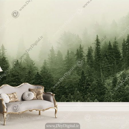 پوستر طبیعت مه آلود مدل نقاشی