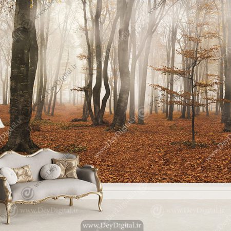 پوستر دیواری سه بعدی طرح جنگل پاییزی