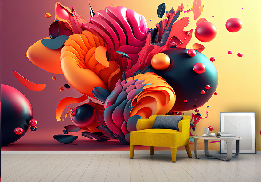پوستر دیواری سه بعدی اسپرت رنگی