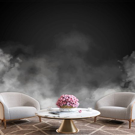 پوستر دیواری تکسچر ابر و بادی مشکی سفید