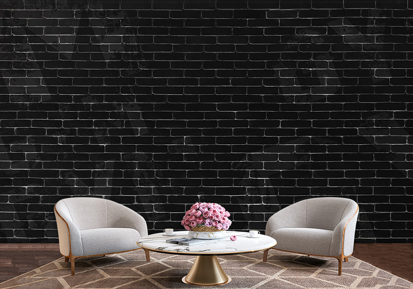 پوستر دیواری تکسچر آجری مشکی