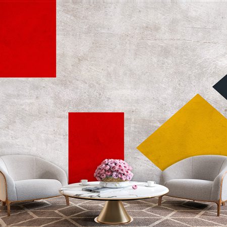 پوستر دیواری تکسچر ساده طوسی با فرم هندسی