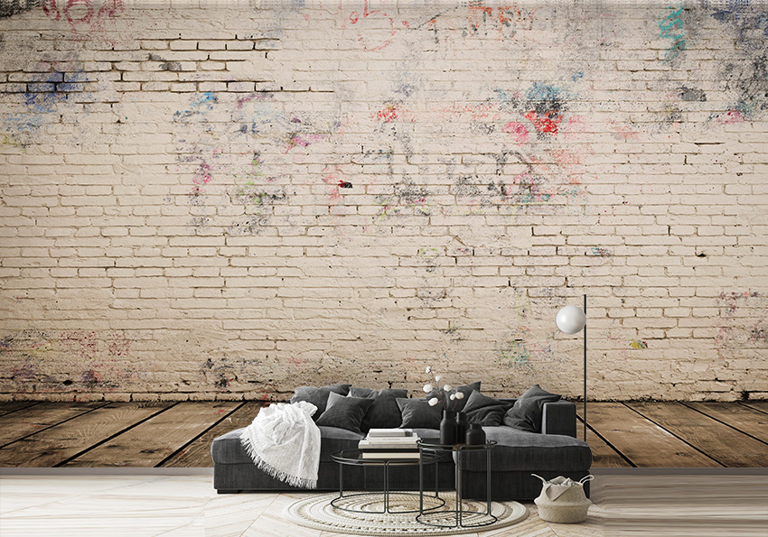 پوستر دیواری تکسچر دیوار آجری رنگ خاکی