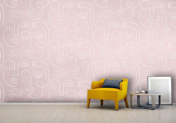 کاغذ دیواری طرح چهره مینیمال