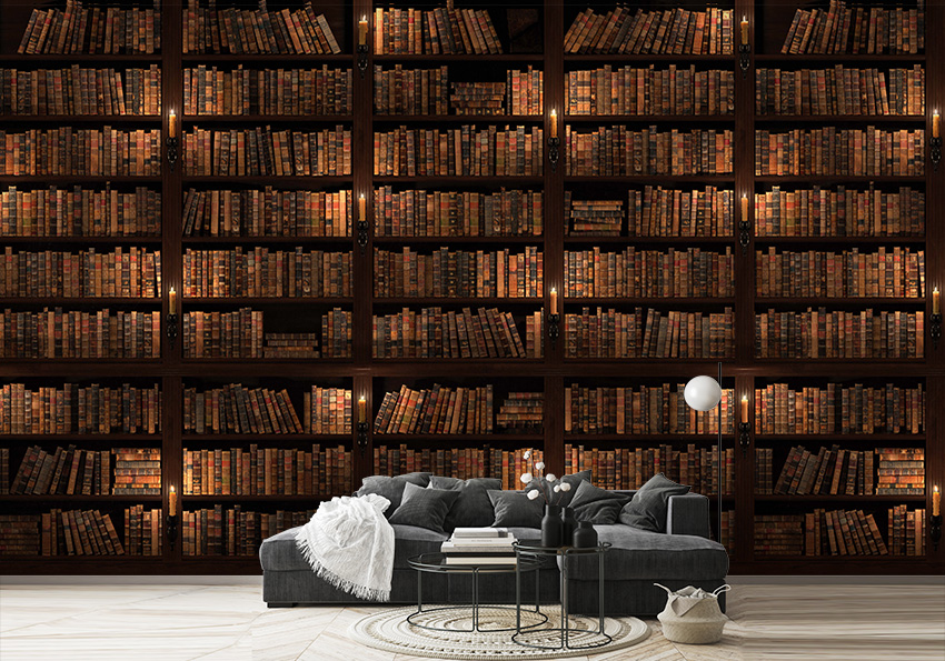 پوستر سه بعدی طرح کتابخانه مخوف
