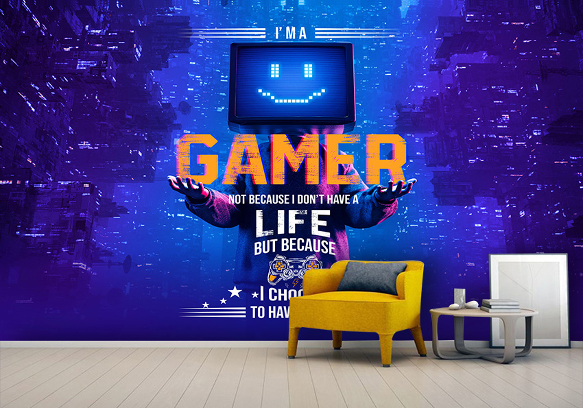 پوستر طرح GAME NET سه بعدی