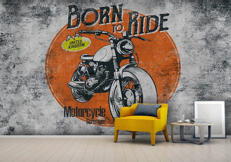 پوستر دیواری اتاق نوجوان پسر طرح موتور سیکلت