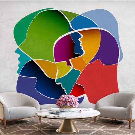 کاغذ دیواری سه بعدی طرح روانشناسی