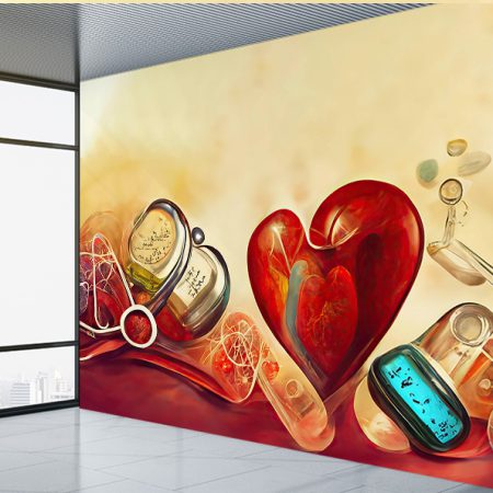 پوستر دیواری پزشکی طرح سه بعدی قلب