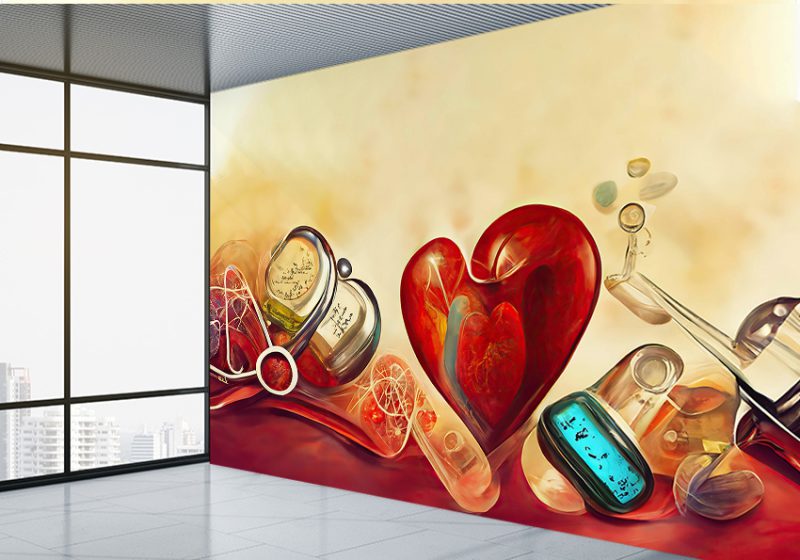 پوستر دیواری پزشکی طرح سه بعدی قلب