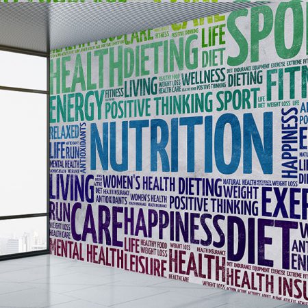 پوستر دیواری برای مطب دکتر تغذیه طرح تایپوگرافی